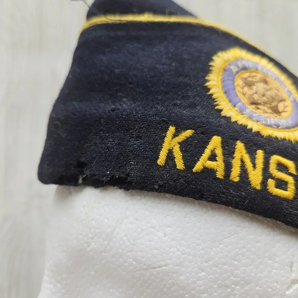 Vintage American Legion Kansas 78 Hat Cap Post 30 Military Veteran Myers 7 1/4 U
